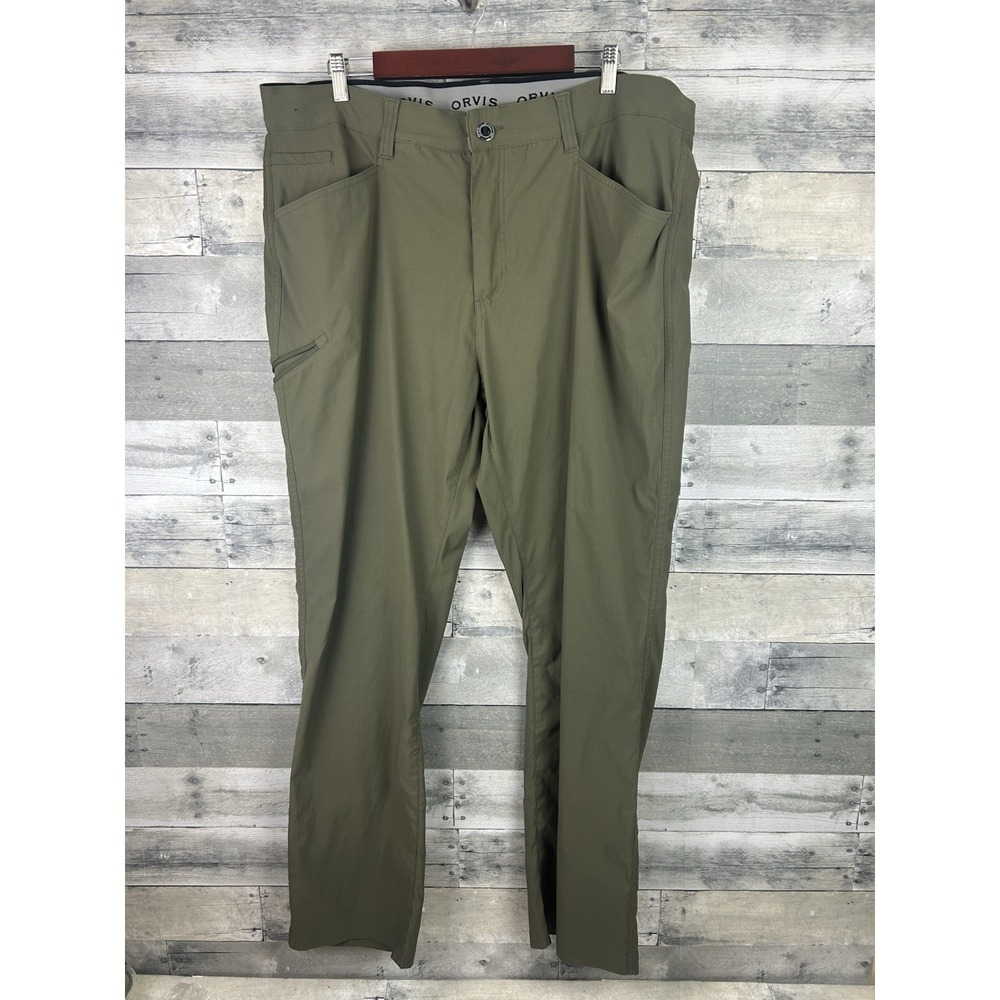 Orvis Pants Men Nylon Stretch Green Hiking Actual 40x34